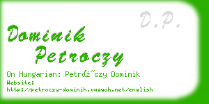 dominik petroczy business card